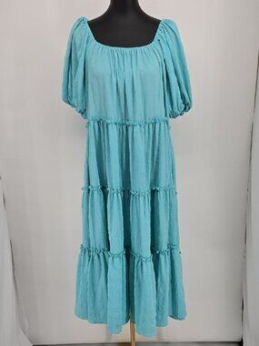 Emory Park Blue Tiered Dress Size S